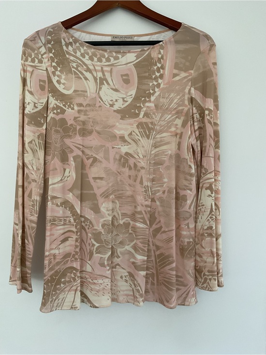 Emilio Pucci Tops - EMILIO PUCCI TOP FLORAL PRINT JERSEY LONG SLEEVES sz IT 42 US 6
